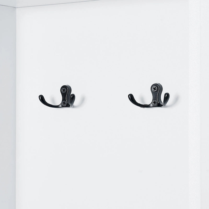 Freestanding Bathroom Storage Cabinet with Adjustable Shelves & Side Hook